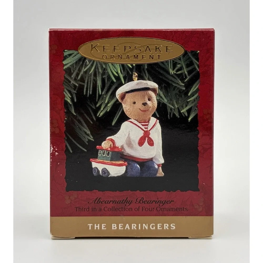 Hallmark 1993 Abearnathy Bearinger Bear Collection Christmas Ornament Vintage